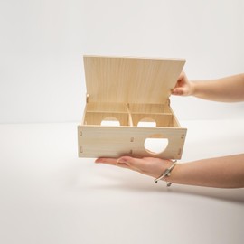 Xiylon Multi-Chamber Wooden Hamster Hideout & Tunnel - Chew-Proof Natural Wood Cage Accessories for Dwarf, Syrian Hamsters and Small Pets