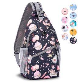 Sling Bag,Crossbody Sling Backpack Shoulder Chest Bag for Women Men - Travel Hiking Daypack,By ZOMAKE(Bee blue)