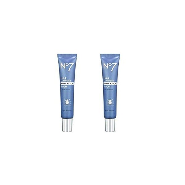 No7 Lift & Luminate Triple Action Serum - 1 ounce - Pack of 2