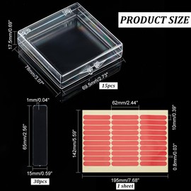 PH PandaHall Pack of 15 Storage Boxes for Pressing Nails, 3 x 2.7.30 cm, Packaging Boxes for Artificial Nails, Display Box for Nail Tips for Women, Nail Art, Home Salon