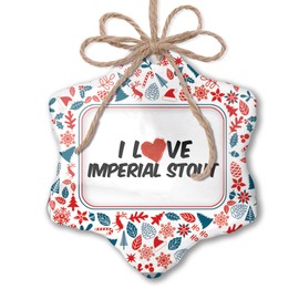 NEONBLOND Christmas Ornament I Love Imperial Stout Beer Red White Blue Xmas