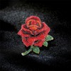 Crystal Rose Flower Brooch Corsage Women Anti-light Enamel Lapel Pin