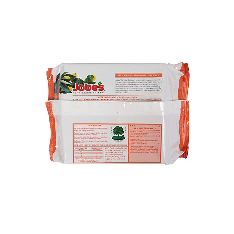 Jobe’s Fruit & Citrus Fertilizer Spikes 8-11-11Time Release Fertilizer for