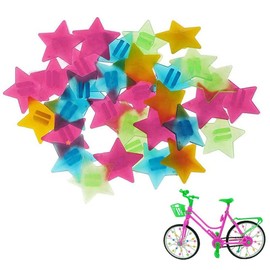 NT-ling Star Bike Wheel Spokes Bead Plastic Clip Bead Plastic Bike Spokes Colorful Bicycle Spokes Decorations for Childrens Bicycle Spokes Accessories Wheel Decorations 36 Pieces