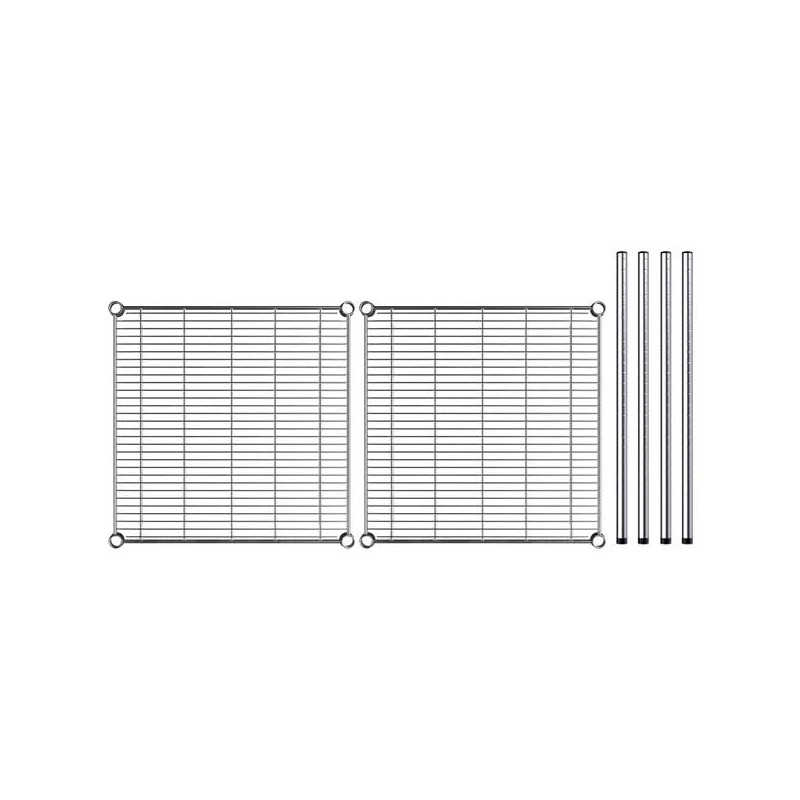 PRO&Family 24" x 24" NSF Chrome 2 Wire Shelf Kit