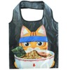 Yasuda Tsusho Red Cat Ramen Eco Bag with Storage Pouch