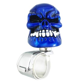 Abfer Skull Steering Wheel Suicide Knob Car Turning Power Assist Helper Brody Ball Fit Most Vehicles Trucks (Blue)