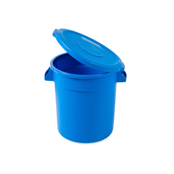 PRO&Family 32 Gallon Blue Round Commercial Trash Can with Lid/Ingredient