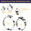 35pcs Hose Clamps Assortment Kit 304 Stainless Steel 1/4'' -