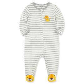 Little Me Clothes for Baby Boys' 100% Cotton Scratch-Free Tag Footed One-Piece Romper Sleeper, Little Lion, Preemie