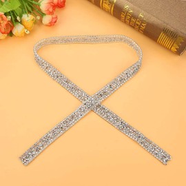 Acrylic Rhinestone Diamante Trim for Sewing, 15mm Diamond Ribbon Roll for Wedding Cakes Birthday Party Supplies, Event Decorations, Baby Shower, Arts & Crafts Projects, 1 Yard 0.6" (Silver)