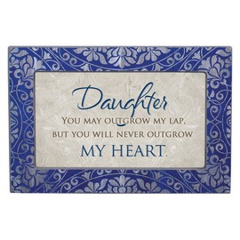 Cottage Garden Daughter Never Outgrow Heart Denim Decoupage Petite Music Box Plays You are My Sunshine