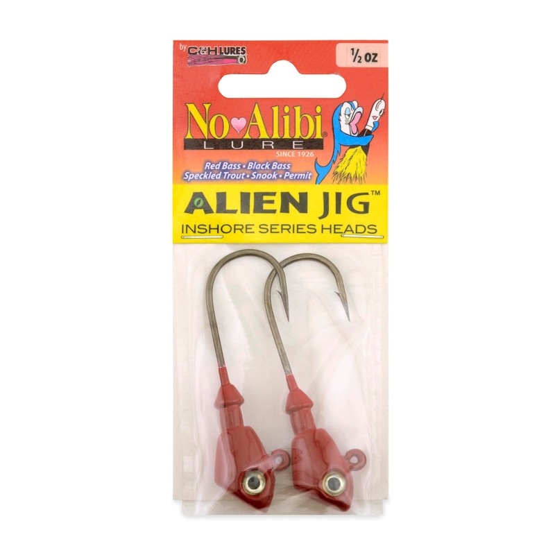 No Alibi, Alien Jig Head, Red, 1/2 oz / 14.1