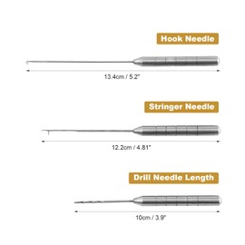 Bait Needle Fish Drill Tackle Rigging Tool Kit for Making Rigs,3 in 1 Carp Fishing Baiting Rig Tool Set, Carp Fish Drill Tackle Rigging Tool Kit, Aluminum Alloy Combo Set
