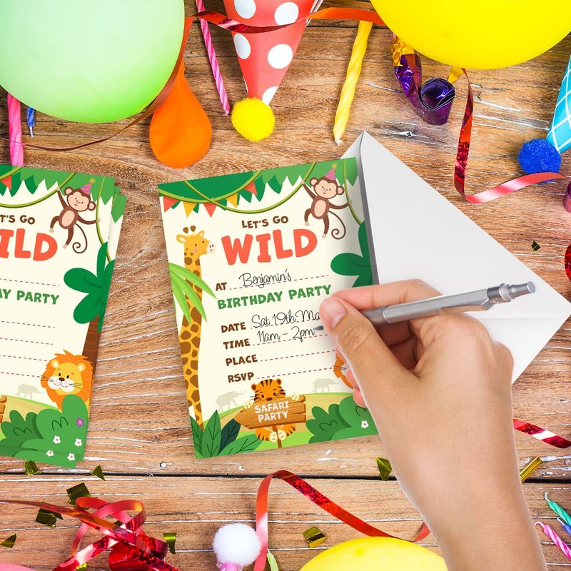 32 Safari Party Invites Kids Childrens Birthday Party Invitations with