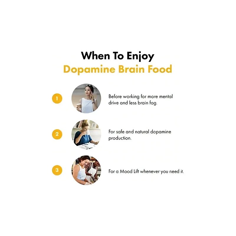 Natural Stacks Dopamine Brain Food 60 Cápsulas Cognitive Supplement L-Tyrosine