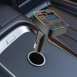 Radio Transmitter for Car | Wireless MP3 Player FM Transmitters,with Type-C Port Plug-and-Play Double USB Multi-Device MP3 Receiver for Vehicle Setup Driver Truck RV Audio Music Streaming