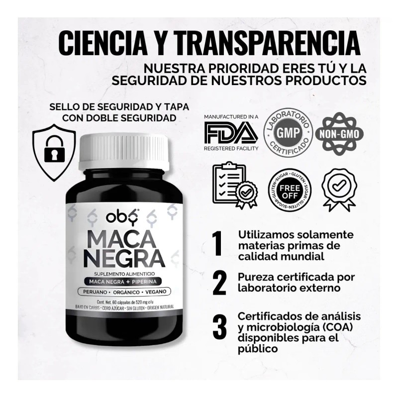 Maca Negra Peruana Orgánica Capsulas 1040mg Origen 100 Peruano Potenciadas