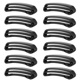 MBAIYO 12Pcs Backpack Webbing Strap Belt, Backpack Strap Clip Plastic Tri Glide Slide Buckles Backpack Belt Black Strap Clips for Bag Accessories Adjustment Repair