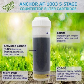 Anchor AF-3500 5-Stage Alkaline Counter Top Water Filter System (White)