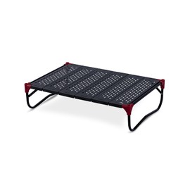 iClimb Extendable Folding Table Large Tabletop Area Ultralight Compact with Hollow Out Tabletop and Carry Bag for Camping Backpacking Beach Concert BBQ Party, Three Size (Black - XL, Low)