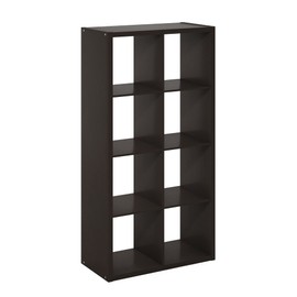 Furinno Furinno Cubicle Open Back Decorative Cube Storage Organizer, 8-Cube, Dark Oak