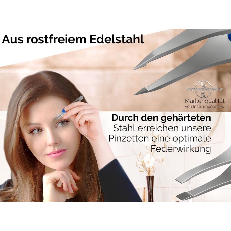 Eyebrow Tweezers Slicker Tweezers Set Angled Pointed Straight with Non-Slip