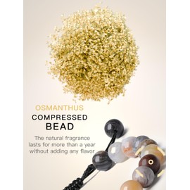 KETRYEP Beaded Bracelets for Women Natural Incense Bead Bracelet Relaxation Gift for Women, Healing Bracelets for Women Chakra Crystals Anxiety Bracelet for Women (Osmanthus)