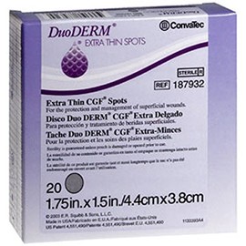 Duoderm cgf extra thin adherent dressing, oval shape, 1.75 X 1.5 inche