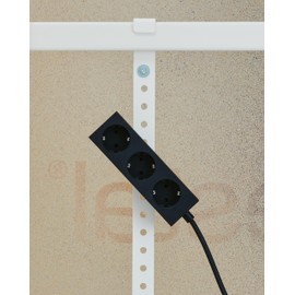 Pedestal Power Bar Multiple Socket 5 m with Magnetic Base (Black) - Practical Stylish Power Strip 3-Way Magnetic - Magnetic Triple Socket - Power Strip 3-Way