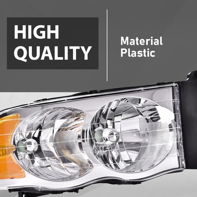PIT66 Headlights Left and Right Side Compatible with Dodge Ram