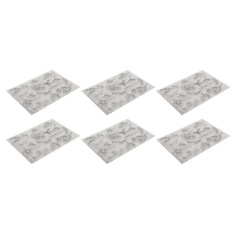 6pcs Clear Stamps Innovative Decorative Flower TPR Clear Stamps for