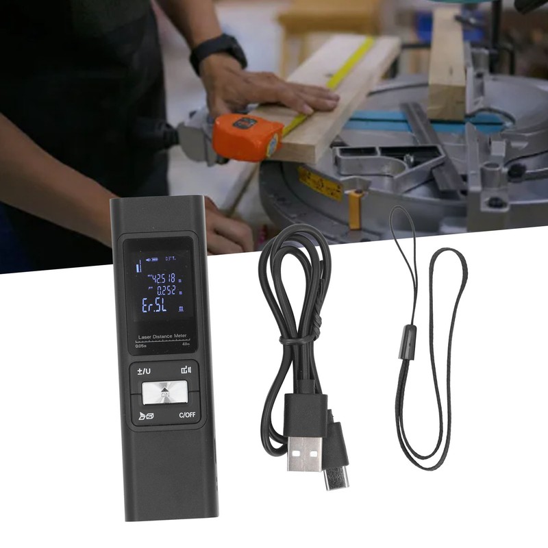 Portable Distance Meter USB Charging Electronic Rangefinder Handheld Distance Measuring