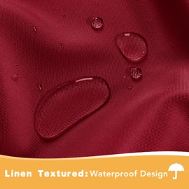 HolidayIdeas Red Outdoor Curtains for Patio Waterproof, 2 Panels - 54 x 120 Inch - Privacy Protection & Light Filtering Curtains Grommet Outside Curtains for Porch, Gazebo, Pergola, Backyard