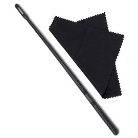 Flute Cleaning Kit Black Flute Cleaning Rod and Cloth Plastic for Flute Cleaning and Polishing