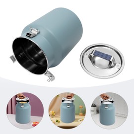 DYNAMI 3.2Gal Stainless Steel Airtight Canister,Large Metal Food Storage Container,Stainless Steel Bucket Milk Can Milk Jug With Lid&Handle, for Kitchen Rice Flour Coffee Bean (Blue)