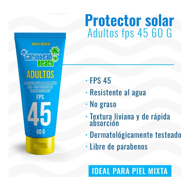 Protector Solar Caribbean Beach Fps Piel Mixta 60g