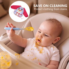 TOYANDONA Children's Overalls Baby Bibs Infant Bibs Kids Apron Cotton Red Baby Full Cover Bib Toddler Full Cover Bib Long Sleeve Bib Smock Anti-dirty Christmas Deer Baby