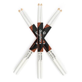 QuigBeats Drum Sticks, Hickory 5A Drumsticks, Drumsticks for Adults & Kids 5A 3 Pairs - White