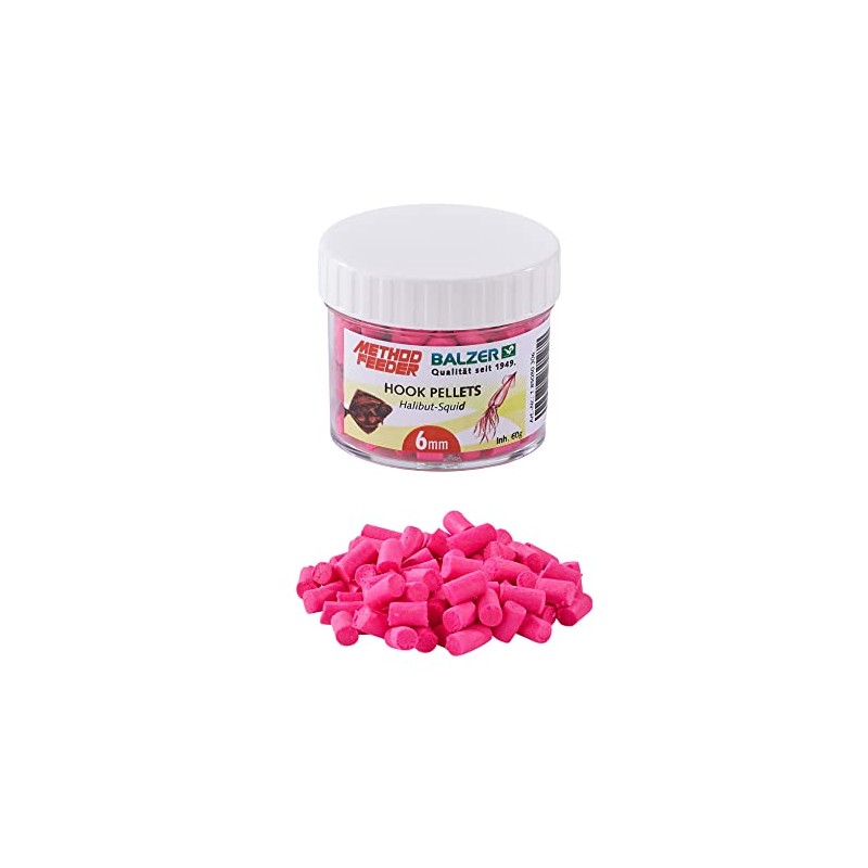 Balzer Method Feeder Hook Pellets 6 mm Pink Halibut Squid