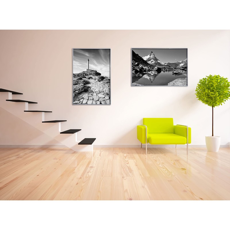 FrameWorks 24” x 36” Silver Brushed Aluminum Poster Picture Frame