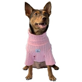 YQYS Dog Turtleneck Sweaters Pullover Sweater for Small Dogs and Kitten Thick Warm Cute Cat Sweater Teacup Dog Clothing Puppy Clothes Ropa para Perro Pink Medium