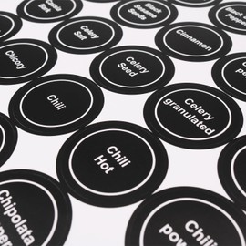 Black Spice Jar Labels Removable Spice Labels Stickers for Kitchen Pantry Food Containers