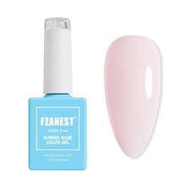FZANEST Hema-Free Rubber Base Builder Gel, Light Pink Nude Gel Nail Polish, Natural French Tip Base Colours, Nail Polish for Nails, Strengthener Extension, Soak Off (Light Pink)