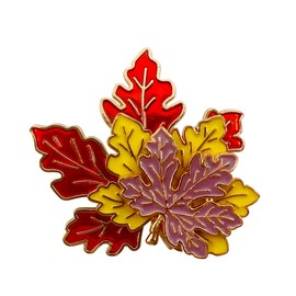Crystal Maple Leaf Lapel Pin, Vintage Red Autumn Fall Leaves Brooch Pin, Thanksgiving Brooch Pin for Women Thanksgiving Jewelry (Red - Third layer)