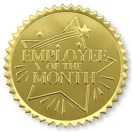 PaperDirect Rising Star Employee of The Month Embossed Gold Foil Certificate Seals, Self Adhesive, 100 Count, Embossed Seals for Certificates, Achievement and Award Stickers for School, Work, Diploma