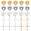 COGCHARGER 70 Pcs Heart with Cross Charm Pendant Alloy Cross