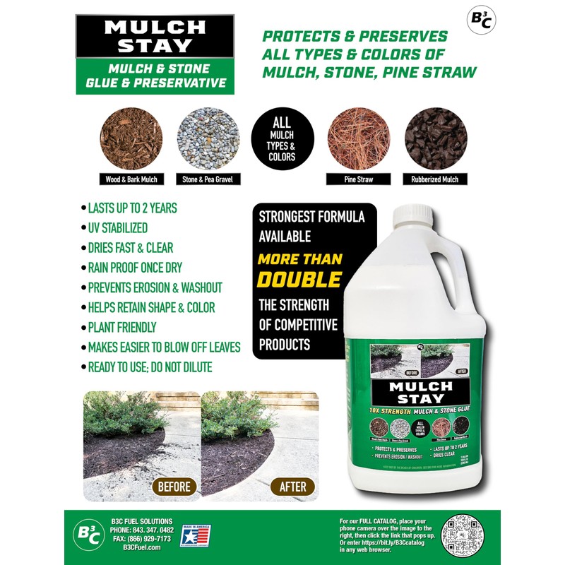 MULCH STAY Mulch Glue, Stone Glue & Preservative for Landscaping.