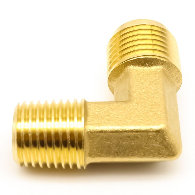 AHFMANG 3PCS 90 Degree Elbow Brass Tube Fitting 3/8" Male