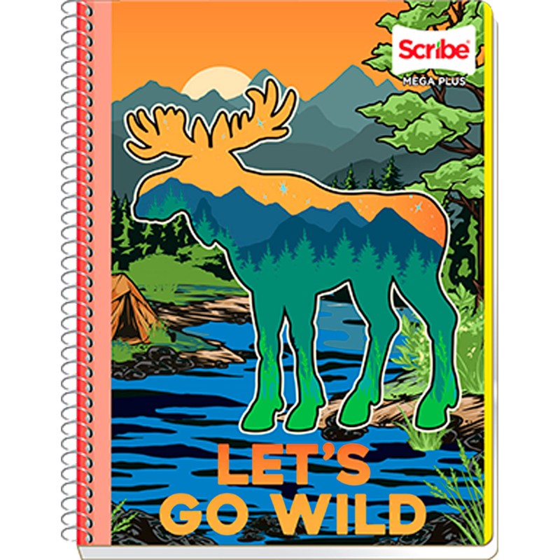 Scribe, MEGA PLUS, Cuaderno Profesional Espiral Sencillo de Pasta Semi